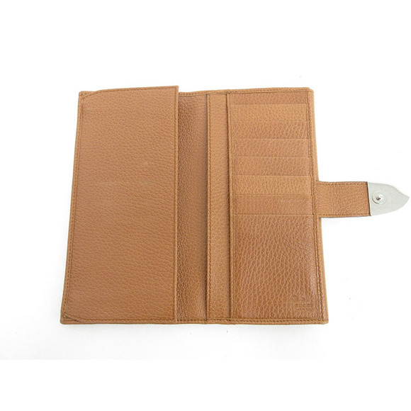 Gucci Double Hook Long Wallet Brown Leather - Picture 8 of 11